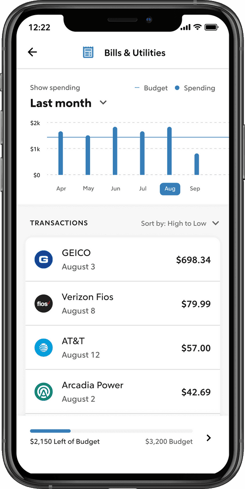 Phone of Budgeting in Rocket Money