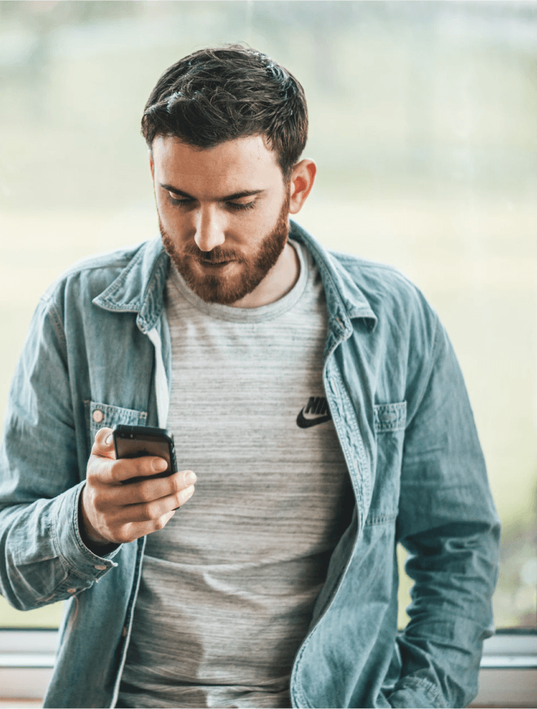 Man looking at his phone
